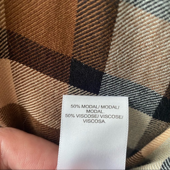 ⭐️HOST PICK⭐️ NWT - Women’s Lucky Brand Brown Classic Button Plaid Tunic - Picture 5 of 9